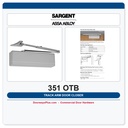 Sargent 351 OTB Powerglide Door Closer – Pull Side Track Arm with Bumper | ANSI Grade 1