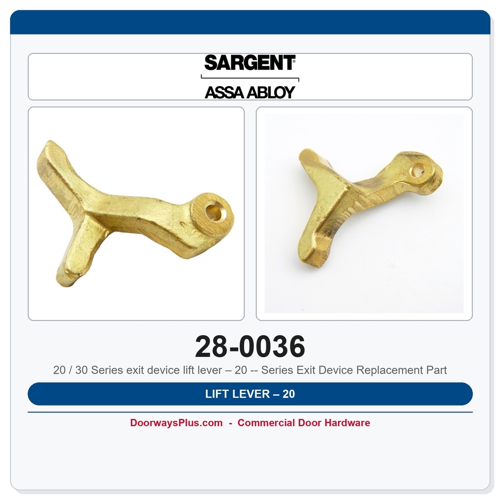 Sargent 28-0036 Lift Lever – 20 Series Exit Device Replacement Part