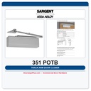 Sargent 351 POTB Powerglide Push Side Track Arm Door Closer with Bumper | ANSI Grade 1