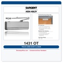 Sargent 1431 OT Powerglide Commercial Door Closer | Pull Side Track Arm | ANSI Grade 1