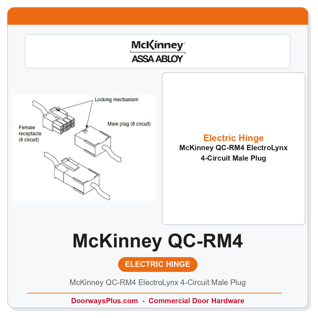 McKinney QC-RM4 ElectroLynx 4-Circuit Male Plug | Bag of 100