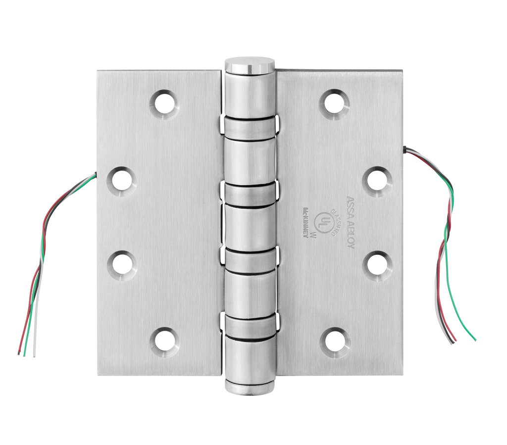 McKinney T4A3786 CC4 Heavy Weight Electric Hinge 4-1/2x4-1/2 US26D Satin Chrome