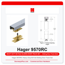 Hager 9570RC Heavy Duty Bi-Fold Sliding Door Track Set | 125 lb