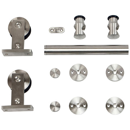 Hager 9432 78" Barn Door Track Kit – 304 Stainless Steel, BHMA Grade 1, 250 lb, Wood Doors