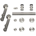 Hager 9436 78" Barn Door Track Set | Stainless Steel Round Rail
