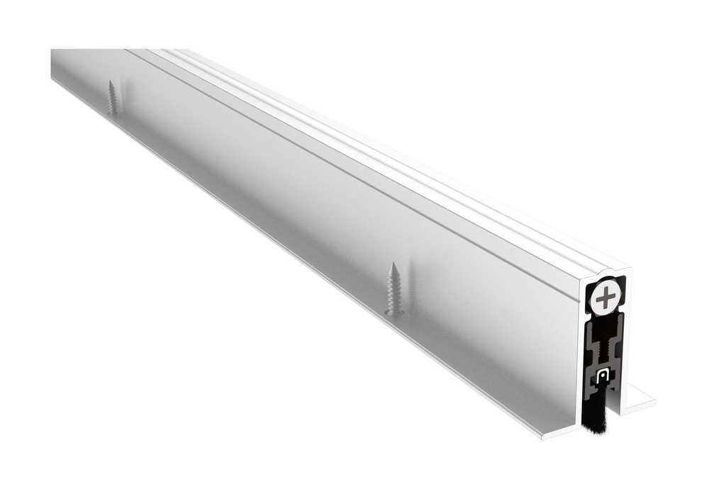 Pemko 411ANBL Full Mortised Automatic Door Bottom, Mill Finish Aluminum w/ Black Nylon Brush Insert