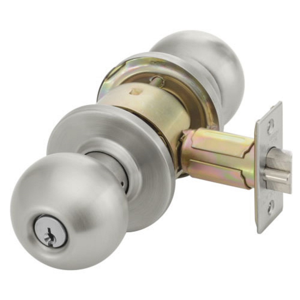 Accentra CA 4608YC Grade 2 Classroom Knob Lockset – Satin Chrome (626) | ANSI F84 | UL Fire Rated