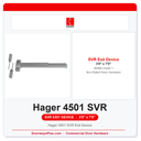 Hager 4501 SVR Exit Device | Grade 1 Surface Vertical Rod | 3'0" x 7'0" Non-Rated