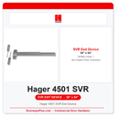 Hager 4501 SVR Exit Device | Grade 1 Surface Vertical Rod | 3'0" x 7'0" Non-Rated