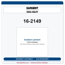 Sargent 16-2149 Latchbolt 2-3/4" Backset — 480 Series Deadbolt Replacement Part
