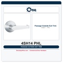 PDQ 4SH14 PHL Outside Exit Device Trim – Passage Lever ANSI 14 Grade 1