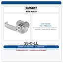 Sargent 28-C-LL Lever Outside Trim – Classroom (ANSI F08) for 3828/3727