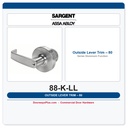 Sargent 88-K-LL Outside Lever Trim – 80 Series Storeroom Function