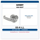 Sargent 88-K-LL Outside Lever Trim – 80 Series Storeroom Function