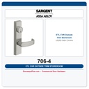 Sargent 706-4 ETL CVR Outside Trim Storeroom US26D Satin Chrome