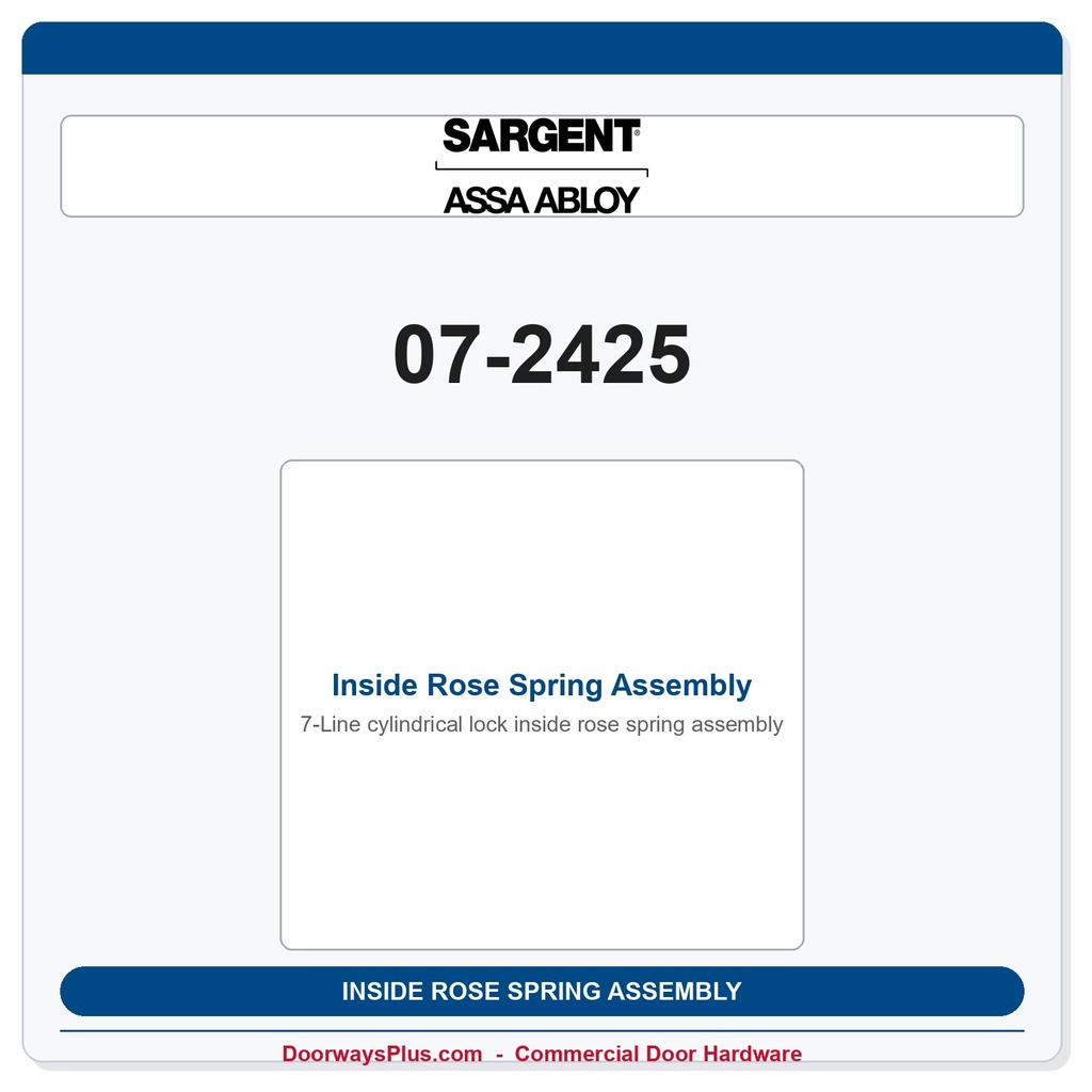 Sargent 07-2425 Inside Rose Spring Assembly | Lever Sag Repair