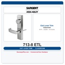 Sargent 713-8 ETL Outside Classroom Exit Lever Trim 80 Series US26D
