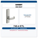 Sargent 740-4 ETL Freewheeling Lever Trim for 8400 & 8600 CVR Exit Devices