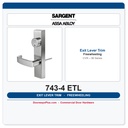 Sargent 743-4 ETL Freewheeling Lever Trim | 8400 & 8600 CVR Exit Devices