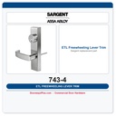 Sargent 743-4 ETL Freewheeling Lever Trim | 8400 & 8600 CVR Exit Devices