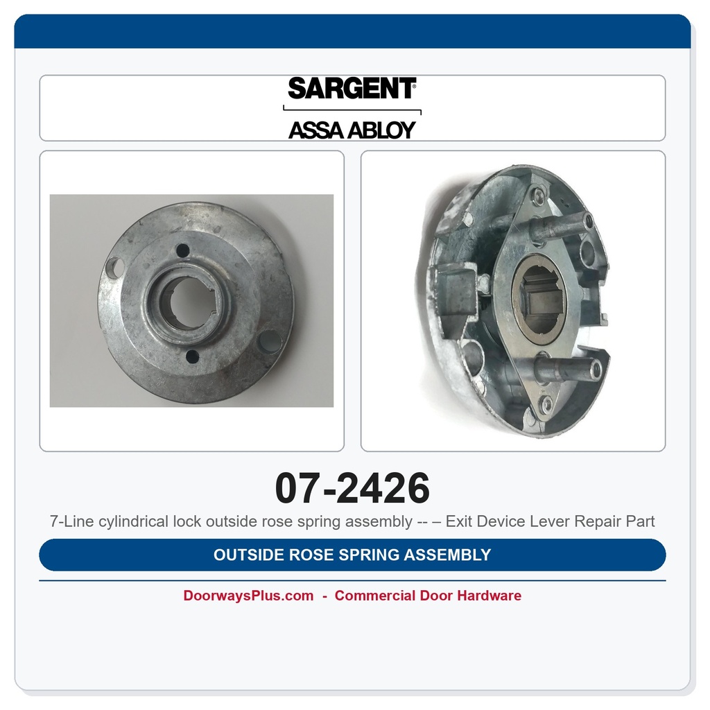 Sargent 07-2426 Outside Rose Spring Assembly – Exit Device Lever Repair Part