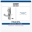 Sargent 776-8 ETL Fail Secure Electrified Outside Exit Lever Trim US26D 24VDC