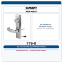 Sargent 776-8 ETL Fail Secure Electrified Outside Exit Lever Trim US26D 24VDC