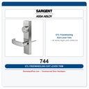 Sargent 744 ETL Freewheeling Exit Lever Trim – 80 Series Night Latch (ANSI 03)