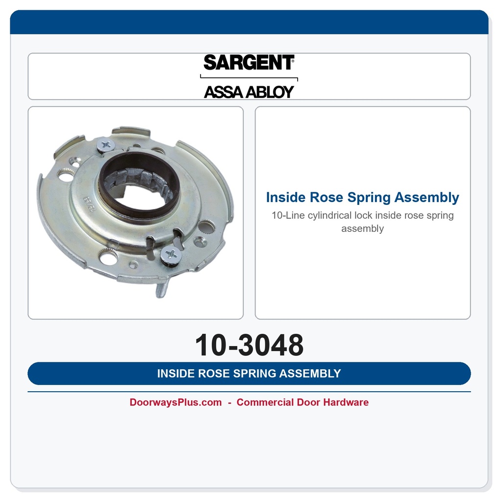 Sargent 10-3048 Inside Rose Spring Assembly | 10-Line 2003–2023 Series