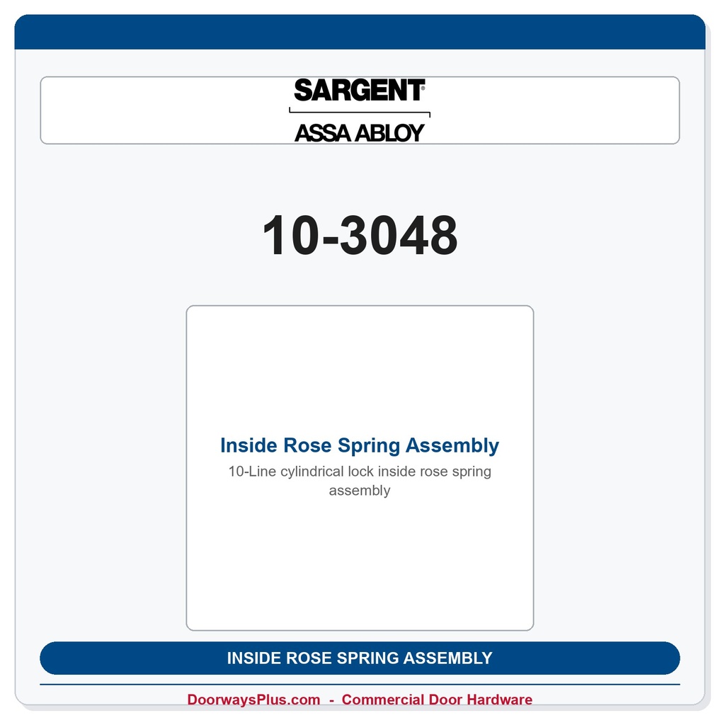 Sargent 10-3048 Inside Rose Spring Assembly | 10-Line 2003–2023 Series