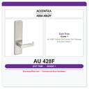 Accentra AU 428F Outside Exit Device Trim | Passage & Dummy | Grade 1