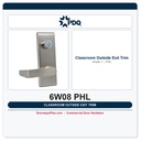PDQ 6W08 PHL Heavy-Duty Grade 1 Classroom Outside Exit Device Trim – Key Toggles Lock/Unlock