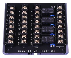 Securitron RB-4 Relay Board in 12VDC or 24VDC