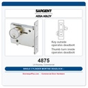 Sargent 4875 Single Cylinder Mortise Deadlock – LA Keyway, Commercial