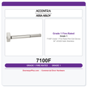 Accentra 7100F Grade 1 Fire-Rated Rim Exit Device | 36" | US32D Satin Stainless
