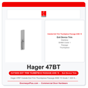 Hager 47BT Outside Exit Trim Thumbpiece Passage ANSI 15 Grade 1 32D Satin Stainless
