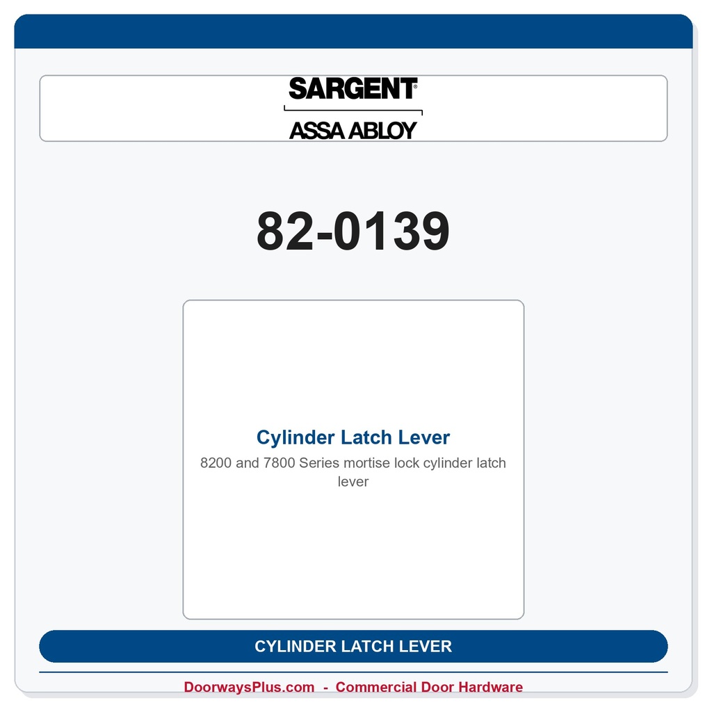 Sargent 82-0139 Cylinder Latch Lever