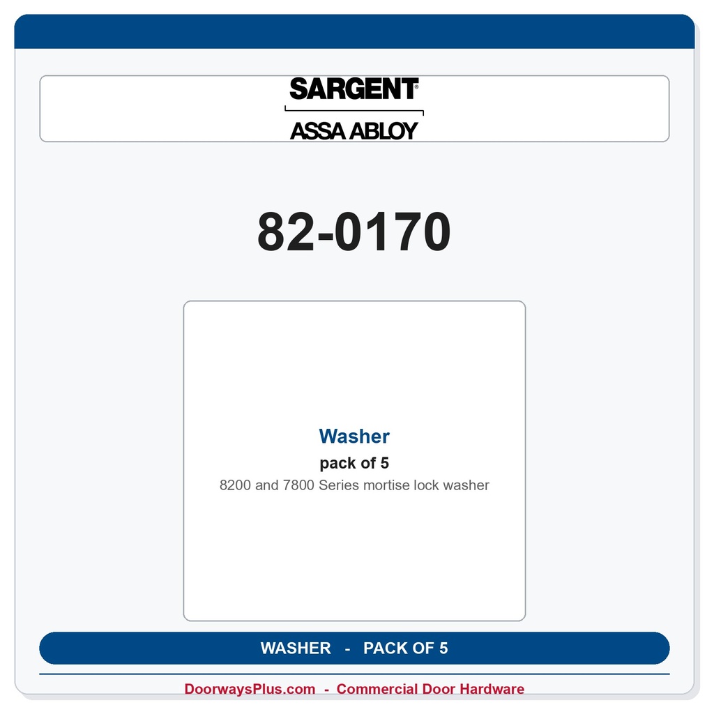 Sargent 82-0170 Washer - Pack of 5