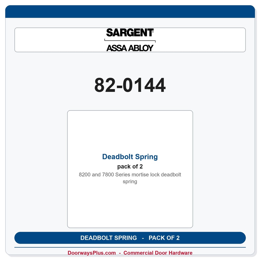 Sargent 82-0144 Deadbolt Spring - Pack of 2