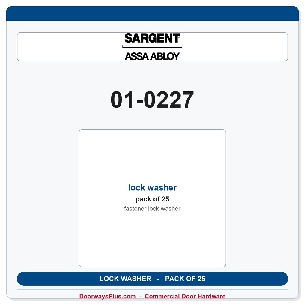 Sargent 01-0227 lock washer - Pack of 25