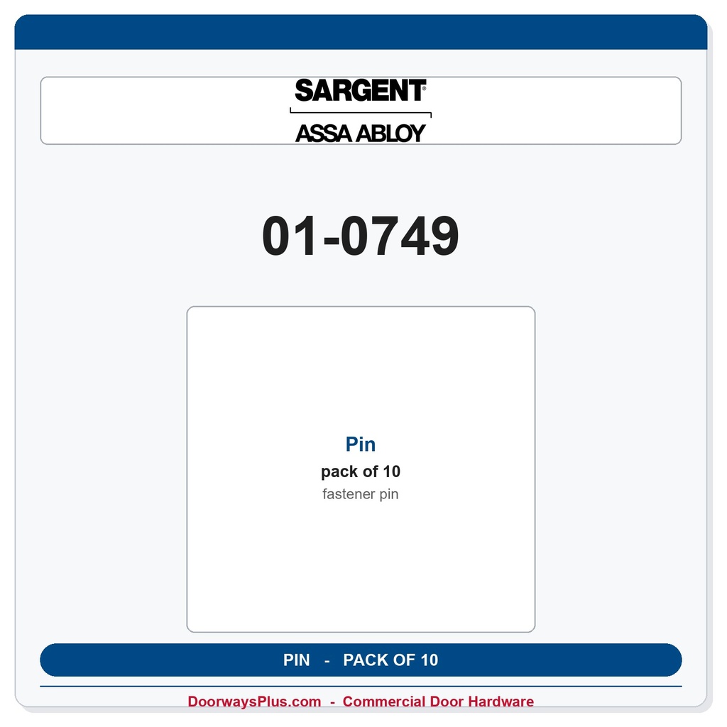 Sargent 01-0749 Pin – 80 Series Exit Device Replacement Part, Pack of 10