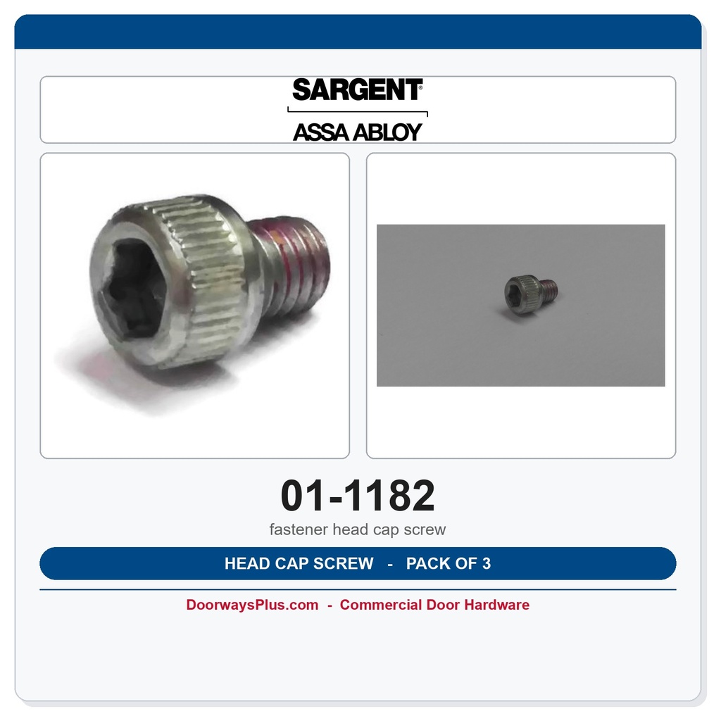 Sargent 01-1182 head cap screw - Pack of 3