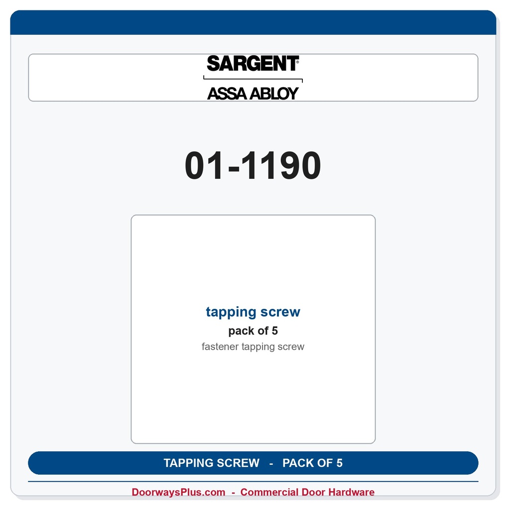 Sargent 01-1190 tapping screw - Pack of 5
