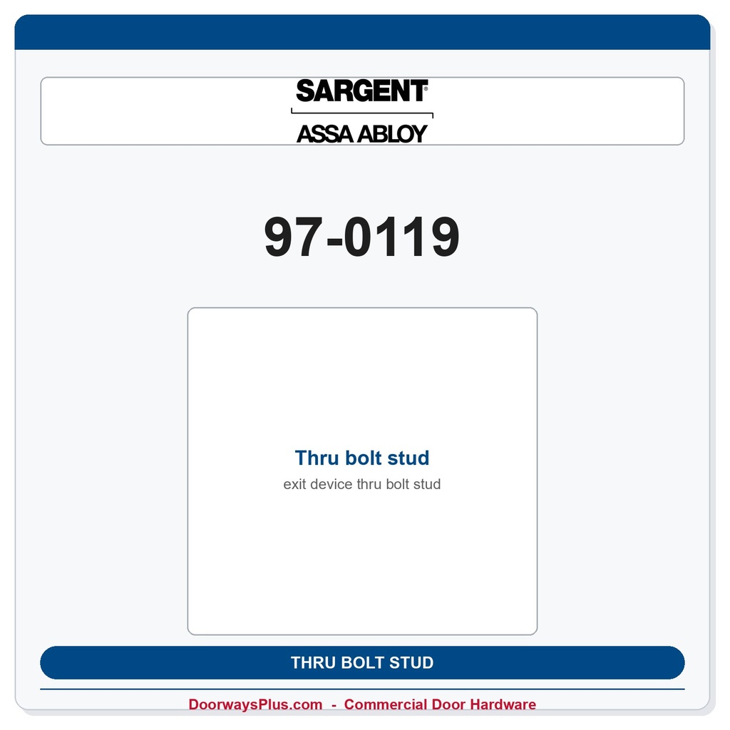Sargent 97-0119 Thru bolt stud
