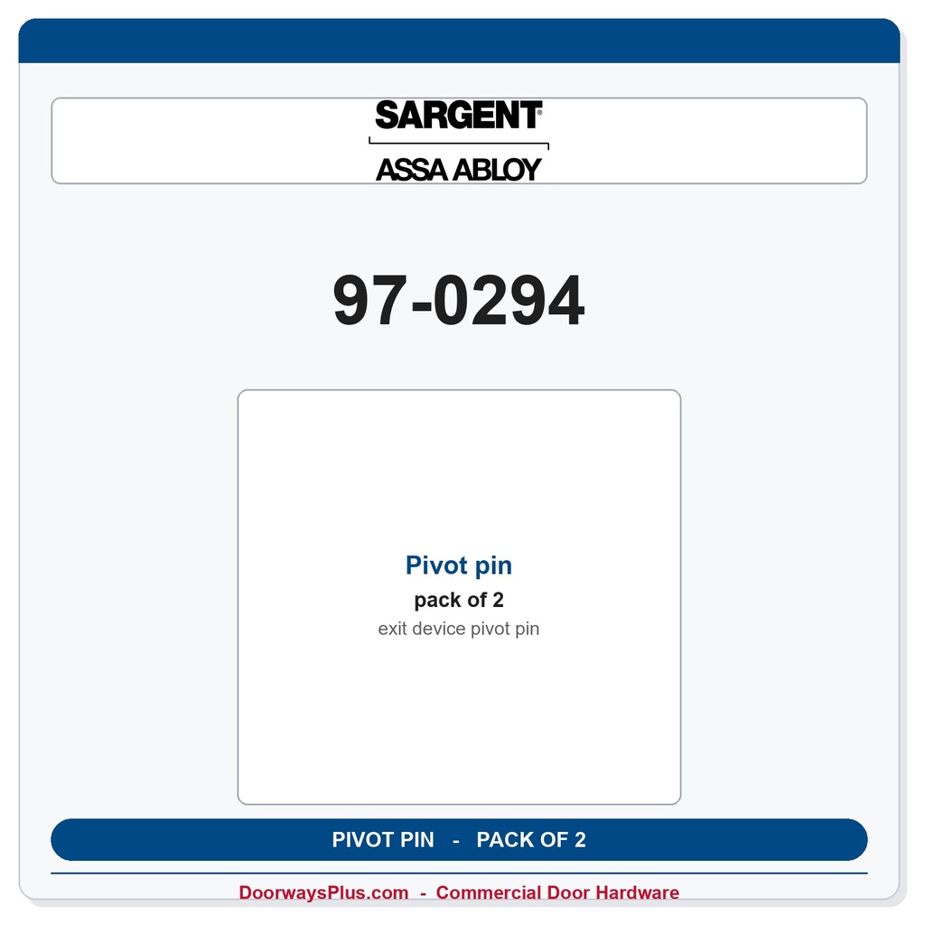 Sargent 97-0294 Pivot pin - Pack of 2