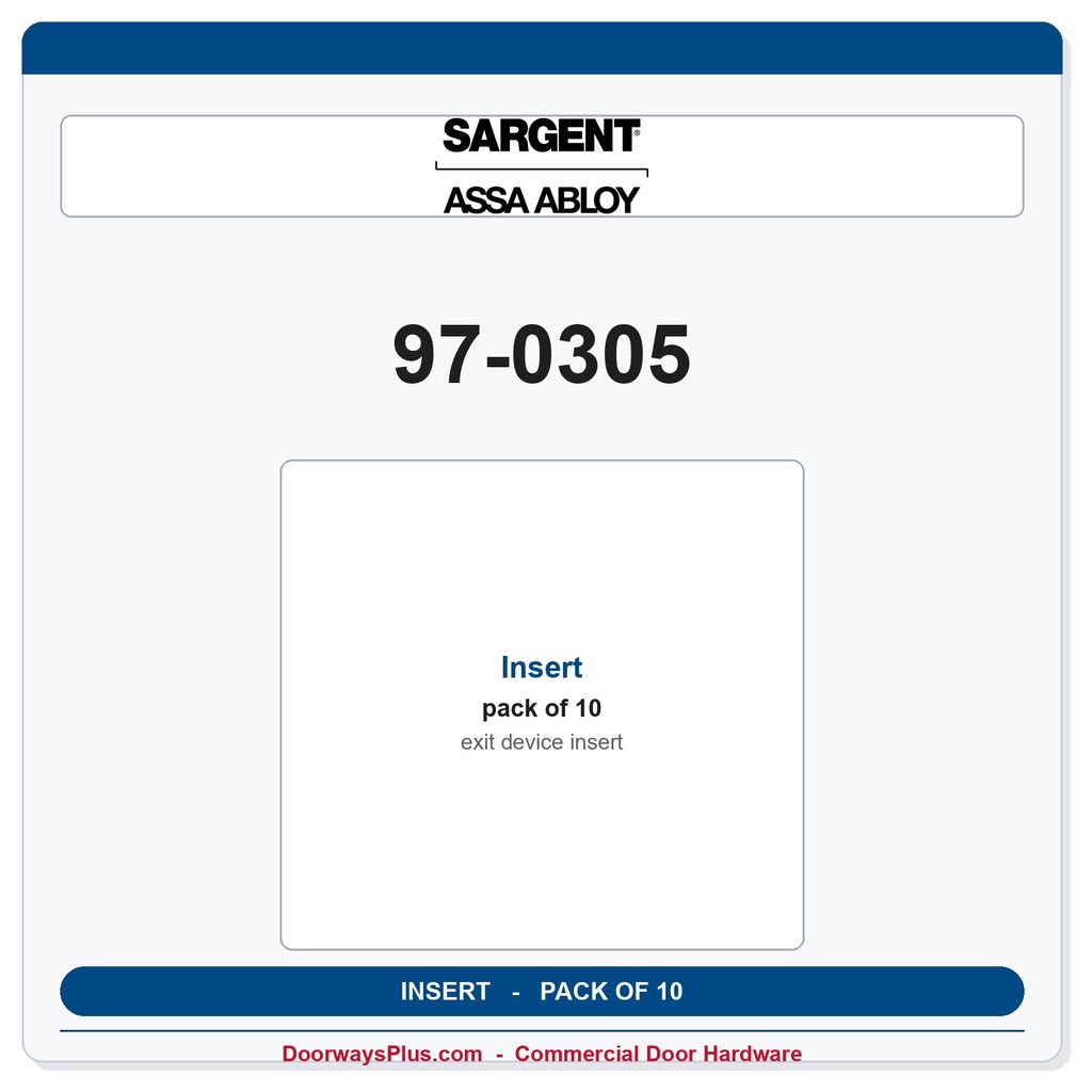 Sargent 97-0305 Insert - Pack of 10