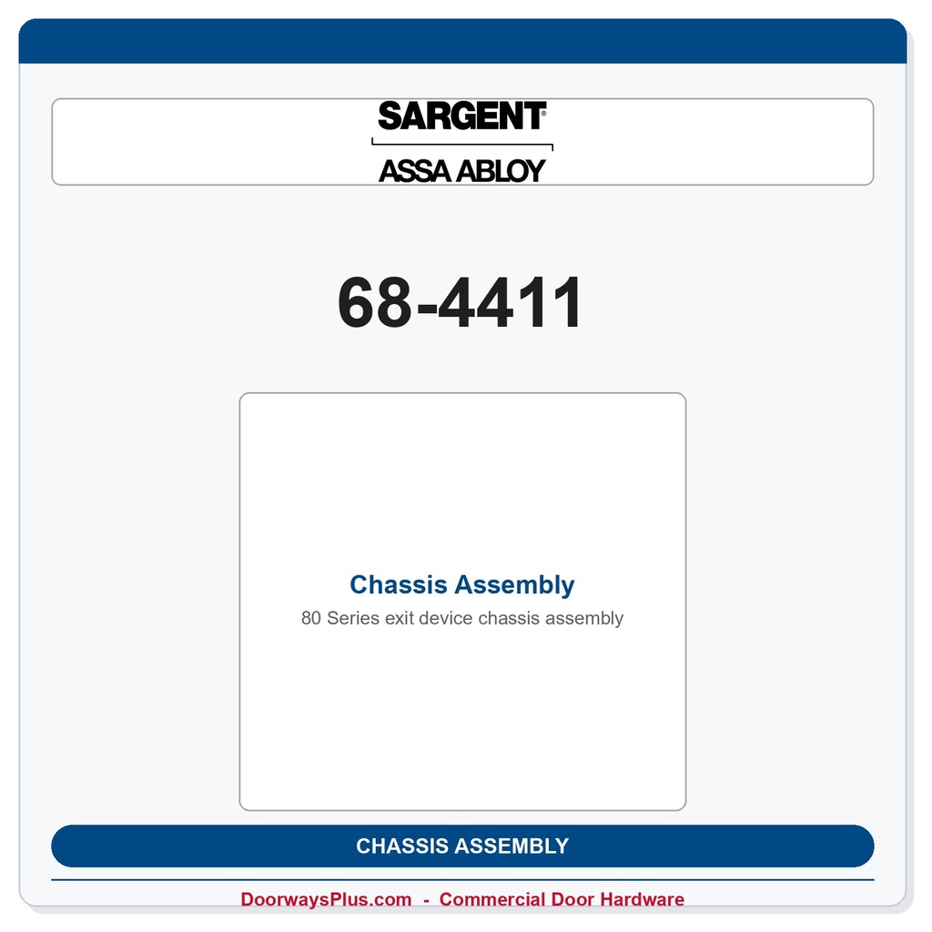 Sargent 68-4411 Chassis Assembly