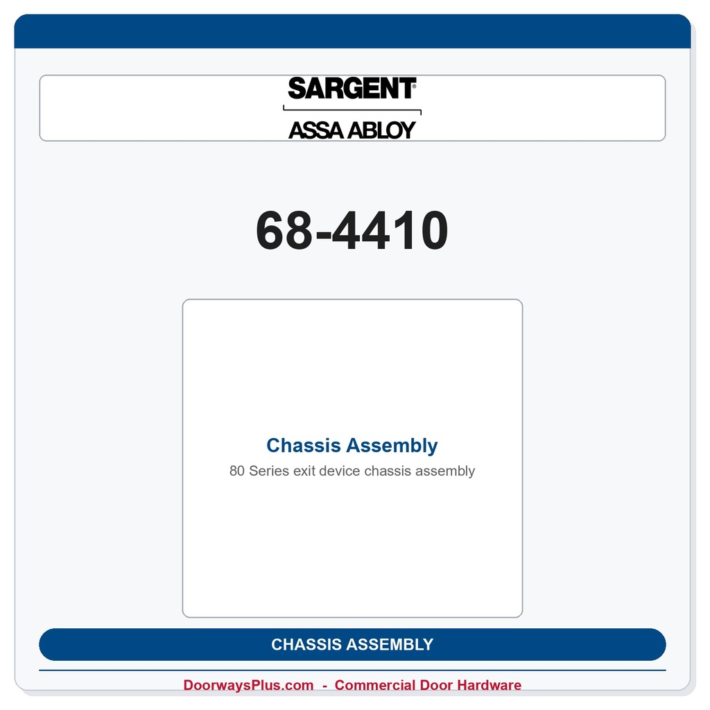 Sargent 68-4410 Chassis Assembly