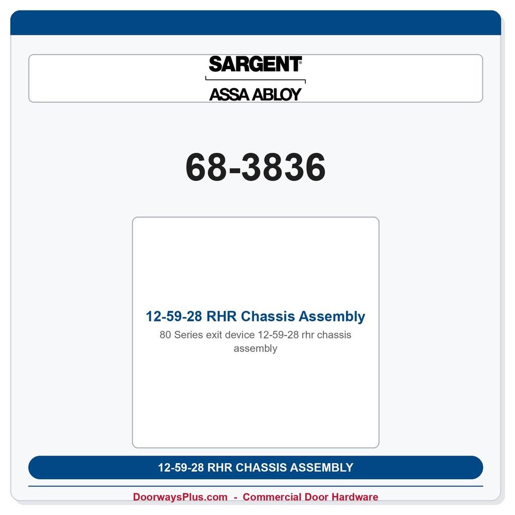 Sargent 68-3836 12-59-28 RHR Chassis Assembly