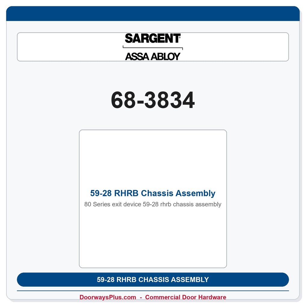 Sargent 68-3834 59-28 RHRB Chassis Assembly